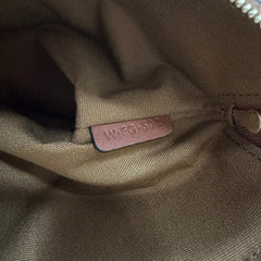 SMALL POUCH 25 IN BLACK TRIOMPHE CANVAS AND BROWN CALFSKIN WITH CELINE PRINT