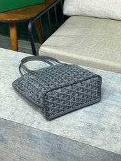 ANJOU MINI BAG 20 IN GREY GOYARDINE CANVAS AND CALFSKIN