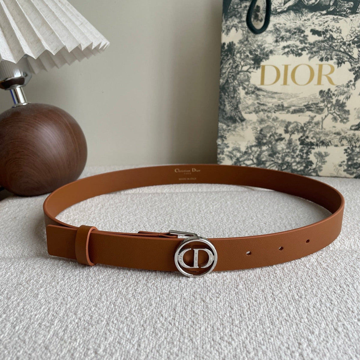 DIOR 25S BELT 25 MM IN BROWN CALFSKIN 572161