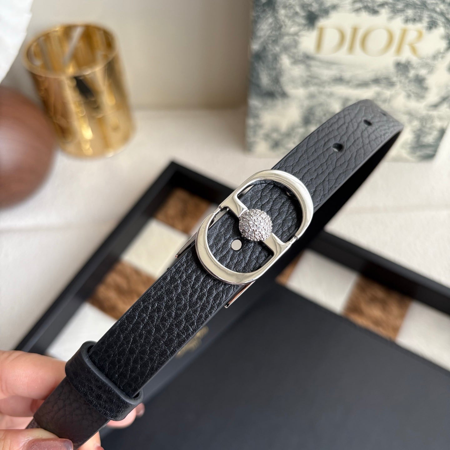 DIOR 26S BELT 20 MM IN BLACK CALFSKIN 656804