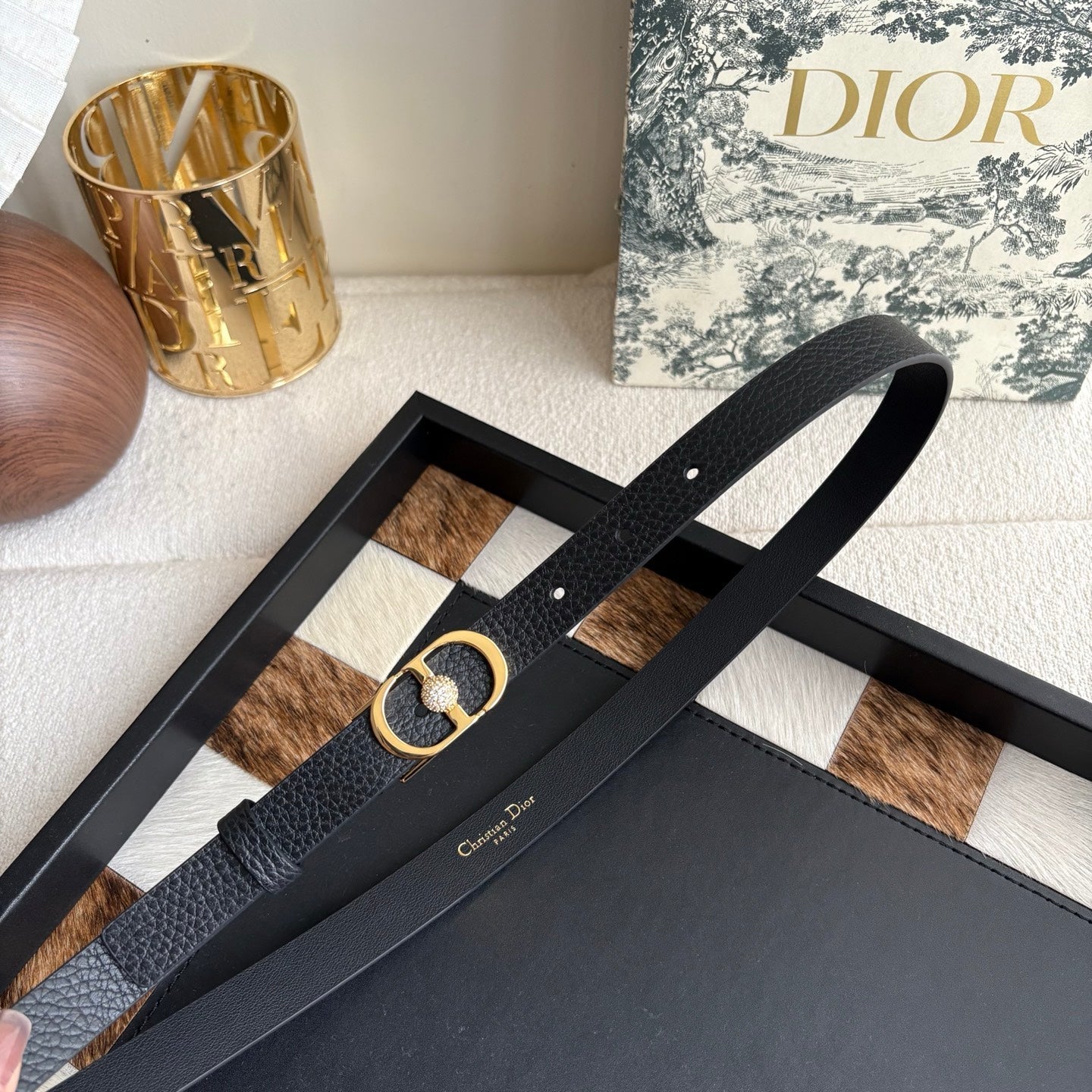 DIOR 26S BELT 20 MM IN BLACK CALFSKIN 656805