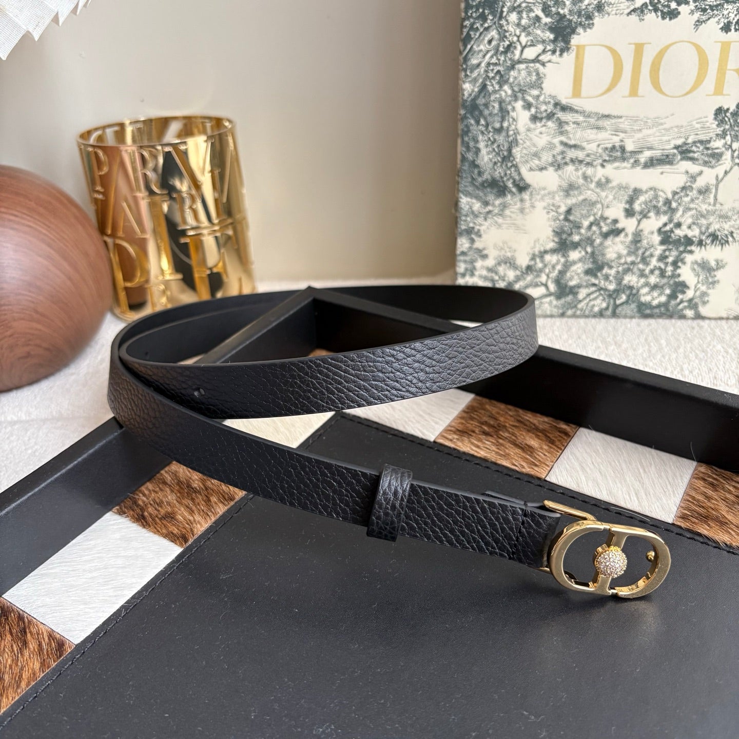 DIOR 26S BELT 20 MM IN BLACK CALFSKIN 656805