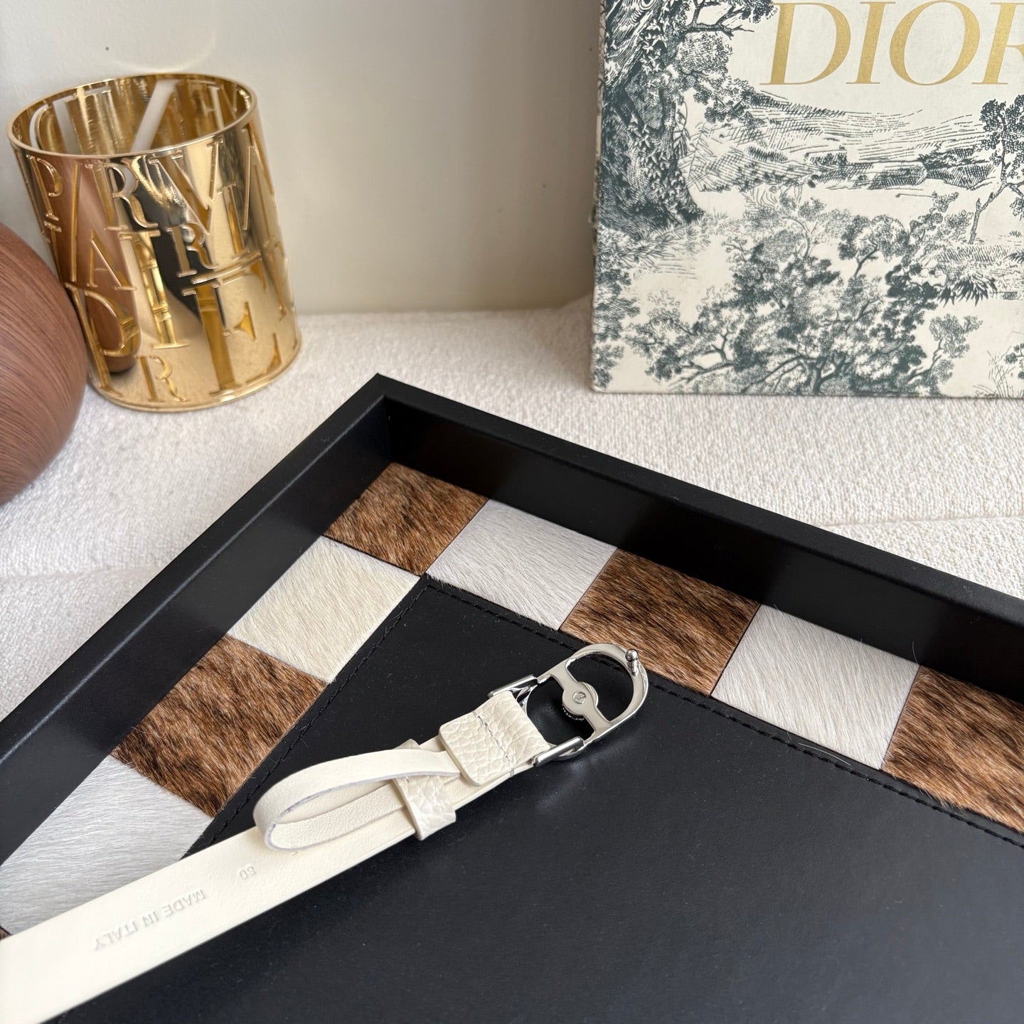 DIOR 26S BELT 20 MM IN CREAM WHITE CALFSKIN 656806