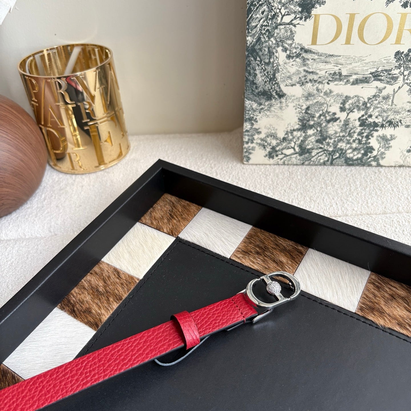 DIOR 26S BELT 20 MM IN DARK RED CALFSKIN 656808