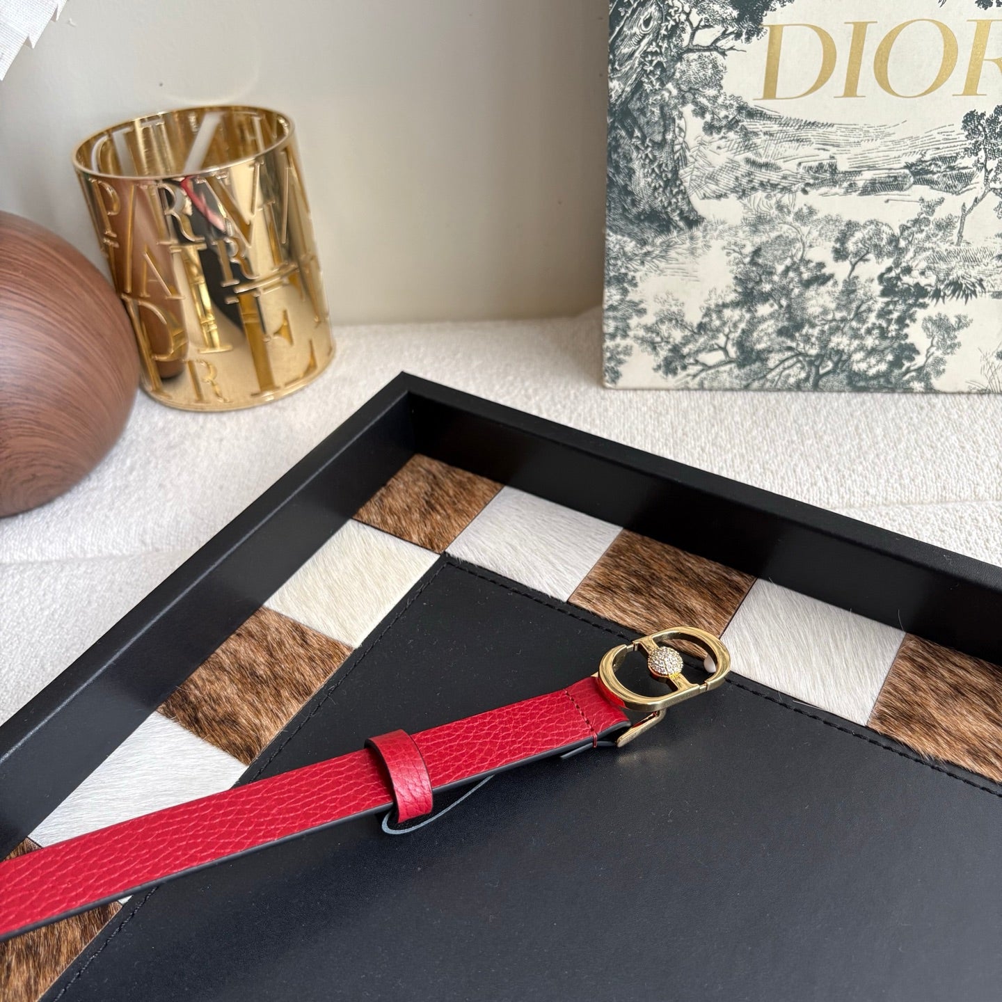 DIOR 26S BELT 20 MM IN DARK RED CALFSKIN 656809