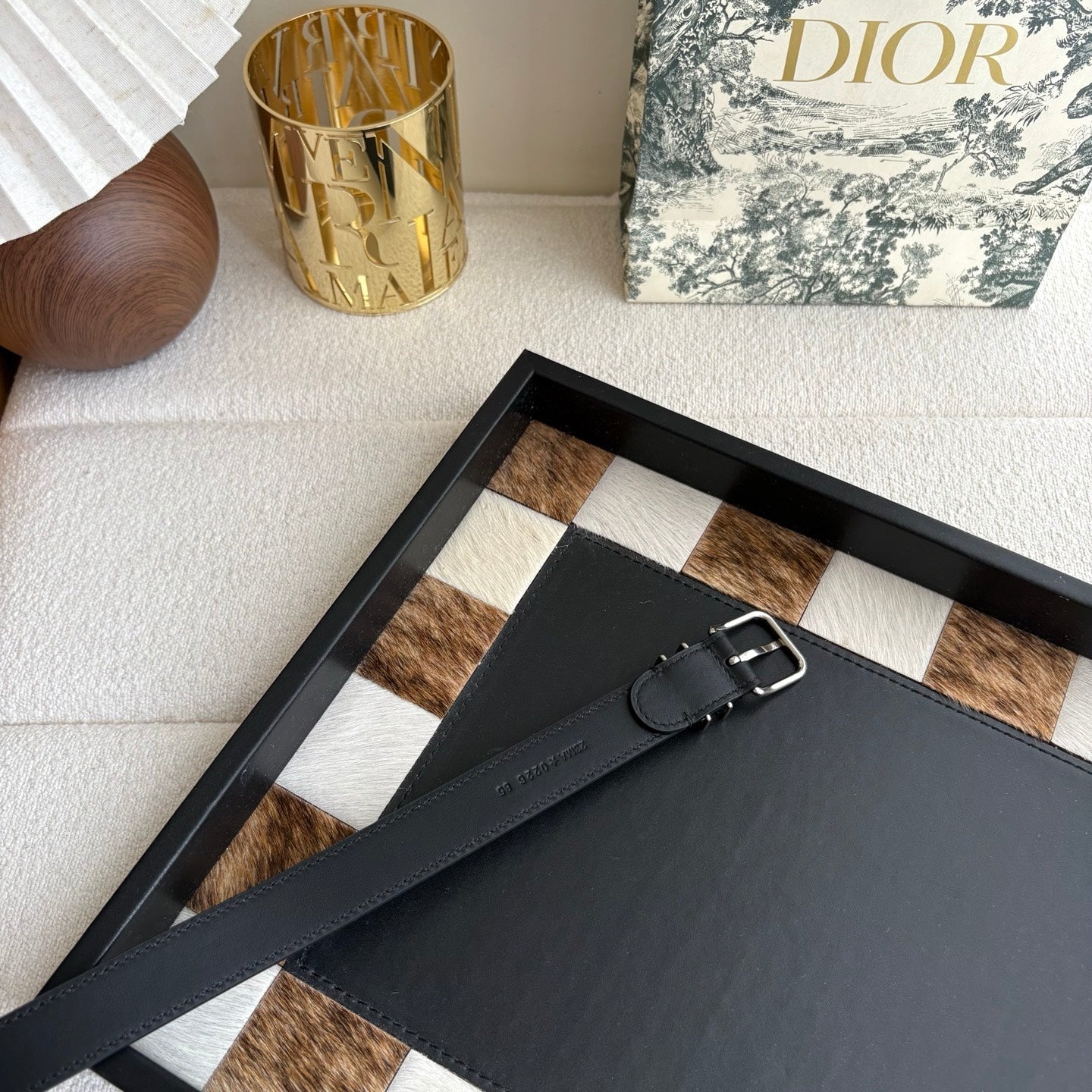 DIOR 26S BELT 25 MM IN BLACK CALFSKIN 650661