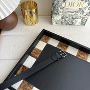 DIOR 26S BELT 25 MM IN BLACK CALFSKIN 650661
