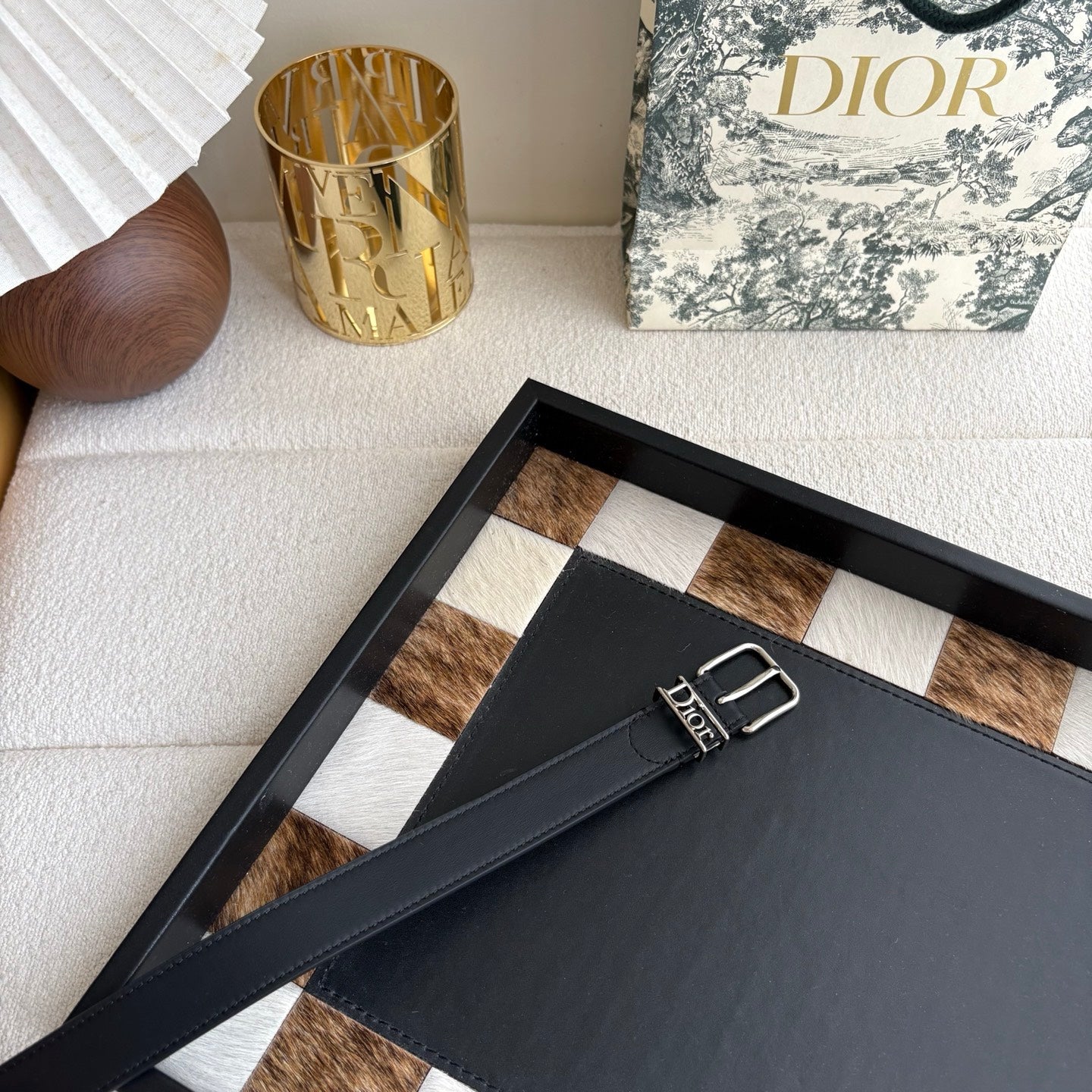 DIOR 26S BELT 25 MM IN BLACK CALFSKIN 650661