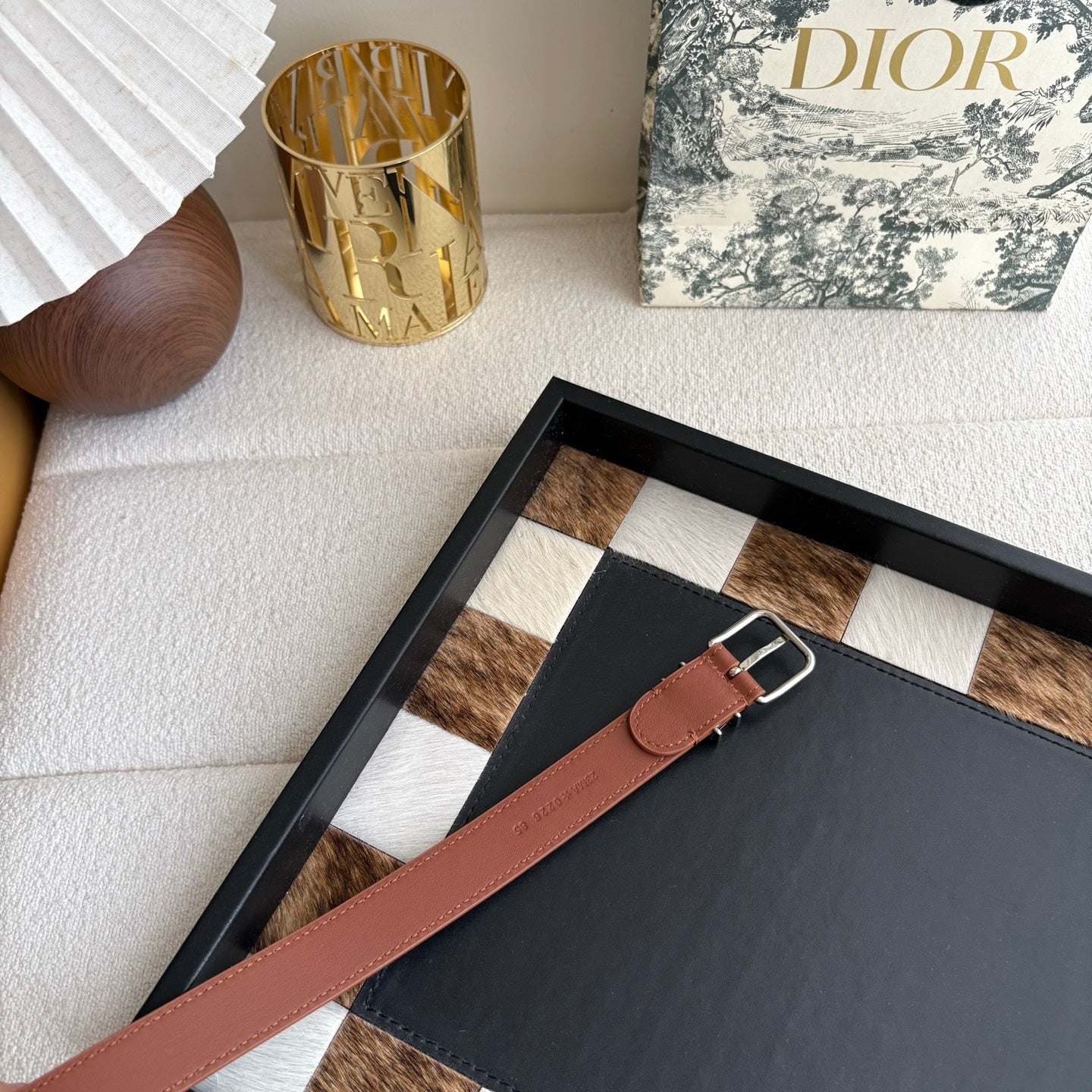 DIOR 26S BELT 25 MM IN BROWN CALFSKIN 650663