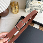 DIOR 26S BELT 25 MM IN BROWN CALFSKIN 650663