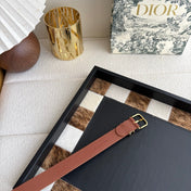 DIOR 26S BELT 25 MM IN BROWN CALFSKIN 650664