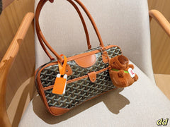 SAINT MARTIN BAG 35 IN BROWN GOYARDINE CANVAS AND CALFSKIN