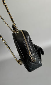 CC MINI 18 BACKPACK BLACK CAVIAR LIGHT GOLD HARDWARE
