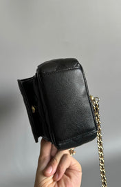 CC MINI 18 BACKPACK BLACK CAVIAR LIGHT GOLD HARDWARE