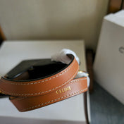 CELINE 25S TEEN COEUR BAG 19 MM IN BLACK TRIOMPHE CANVAS AND TAN CALFSKIN