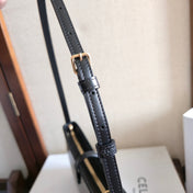 CELINE 25S TINA SHOULDER BAG 25MM IN BLACK CALFSKIN GOLD HARDWARE