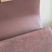 CELINE 25S TEEN TRIOMPHE BAG 18MM IN DARK BROWN GRAINED NUBUCK CALFSKIN