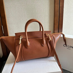CELINE 25S NEW LUGGAGE 36MM IN CARAMEL BROWN CALFSKIN GOLD HARDWARE