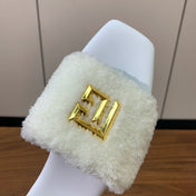 BALMAIN 26S SANDALS IN WHITE WOOL AND CALFSKIN