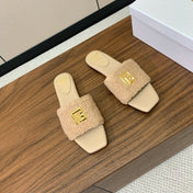 BALMAIN 26S SANDALS IN BEIGE WOOL AND CALFSKIN