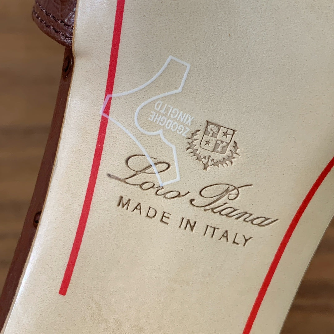 HIGH HEEL IN BROWN LAMBSKIN OSTRICH SKIN