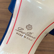 HIGH HEEL IN NAVY BLUE LAMBSKIN OSTRICH SKIN