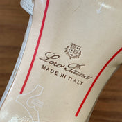 HIGH HEEL IN CREAM WHITE LAMBSKIN OSTRICH SKIN