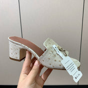 HIGH HEEL IN CREAM WHITE LAMBSKIN OSTRICH SKIN