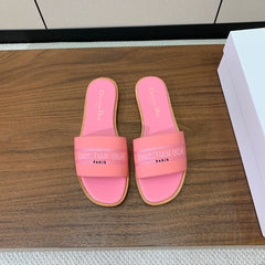 DIOR 25S DWAY SLIDE IN PINK CALFSKIN