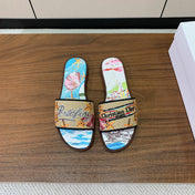 DIOR 25S DWAY SLIDE IN MULTICOLOR CALFSKIN AND FABRIC STYLE 2