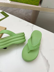 THONG PLATFORM 5 CM IN PISCHIATO GREEN IMPORTED TPU