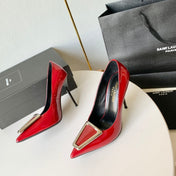 SL TRIANGLE BASIC HIGH HEELS RED CALFSKIN