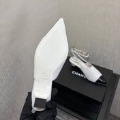 LV 26S SLINGBACK HIGH HEELS 40 MM IN WHITE AND BLACK CALFSKIN