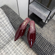 LV 26S HIGH-HEELED MULES 40 MM IN DARK RED PATENT CALFSKIN