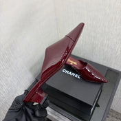LV 26S HIGH-HEELED MULES 40 MM IN DARK RED PATENT CALFSKIN