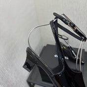 LV 26S SLINGBACK HIGH HEELS 40 MM IN BLACK PATENT CALFSKIN