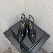 LV 26S SLINGBACK HIGH HEELS 40 MM IN BLACK PATENT CALFSKIN
