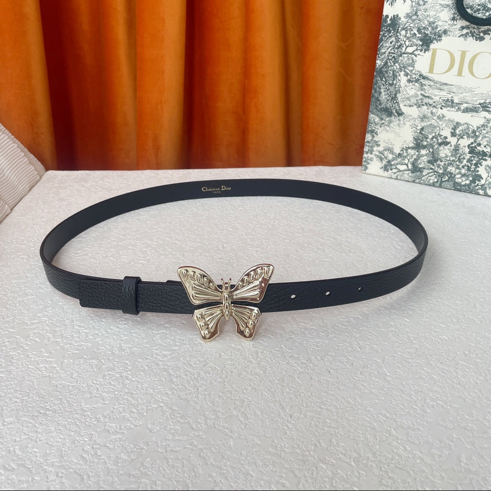 DIOR 25S BELT 20 MM IN BLACK CALFSKIN 567923