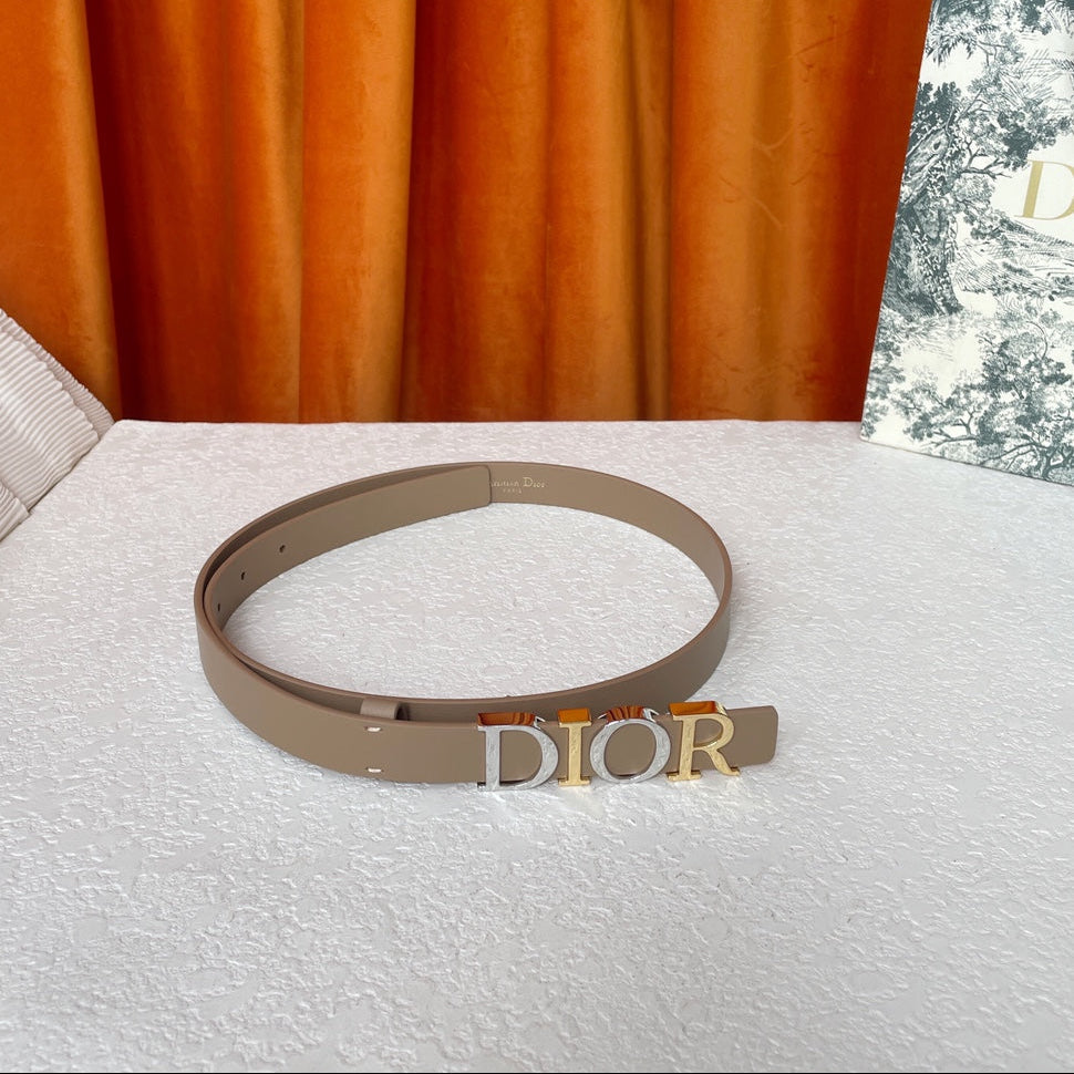 DIOR 25S BELT 20 MM IN GREY BROWN CALFSKIN 562164