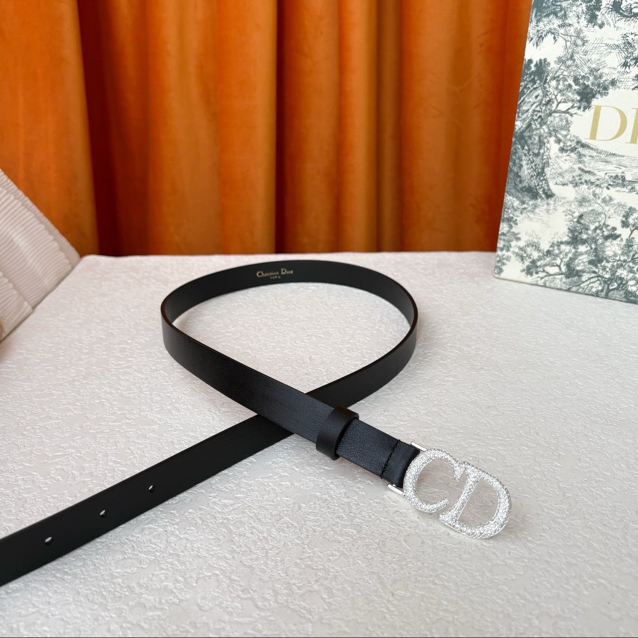 DIOR 26S BELT 20 MM IN BLACK CALFSKIN 632256