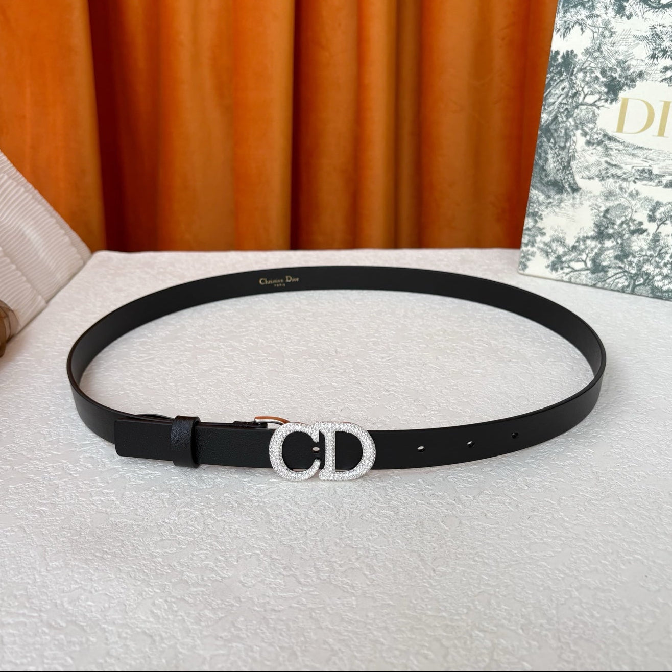 DIOR 26S BELT 20 MM IN BLACK CALFSKIN 632256