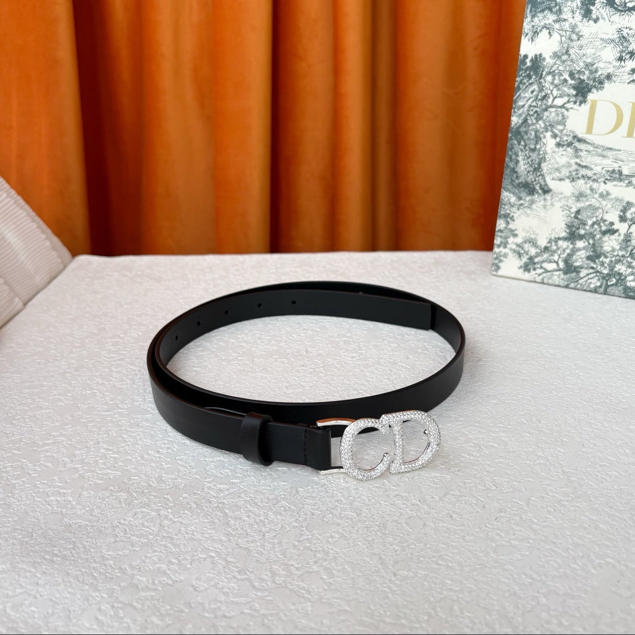 DIOR 26S BELT 20 MM IN BLACK CALFSKIN 632256