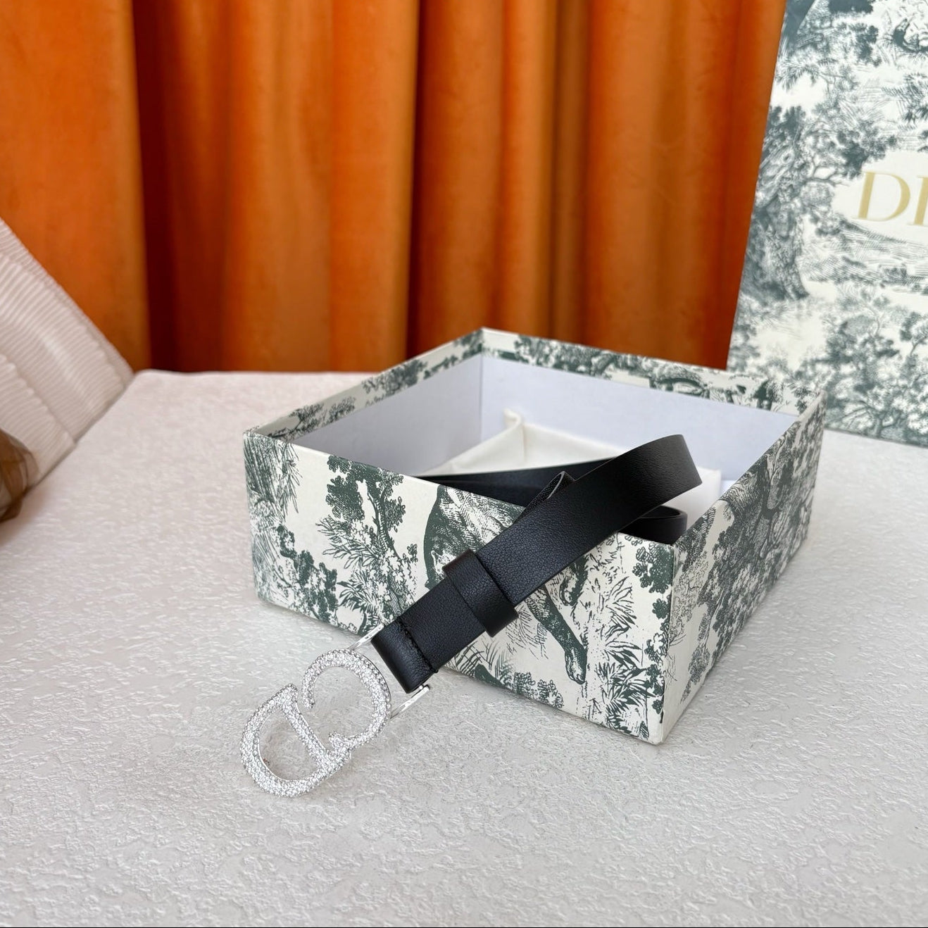 DIOR 26S BELT 20 MM IN BLACK CALFSKIN 632256