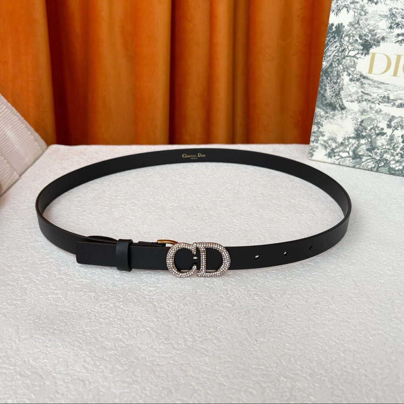 DIOR 26S BELT 20 MM IN BLACK CALFSKIN 632257