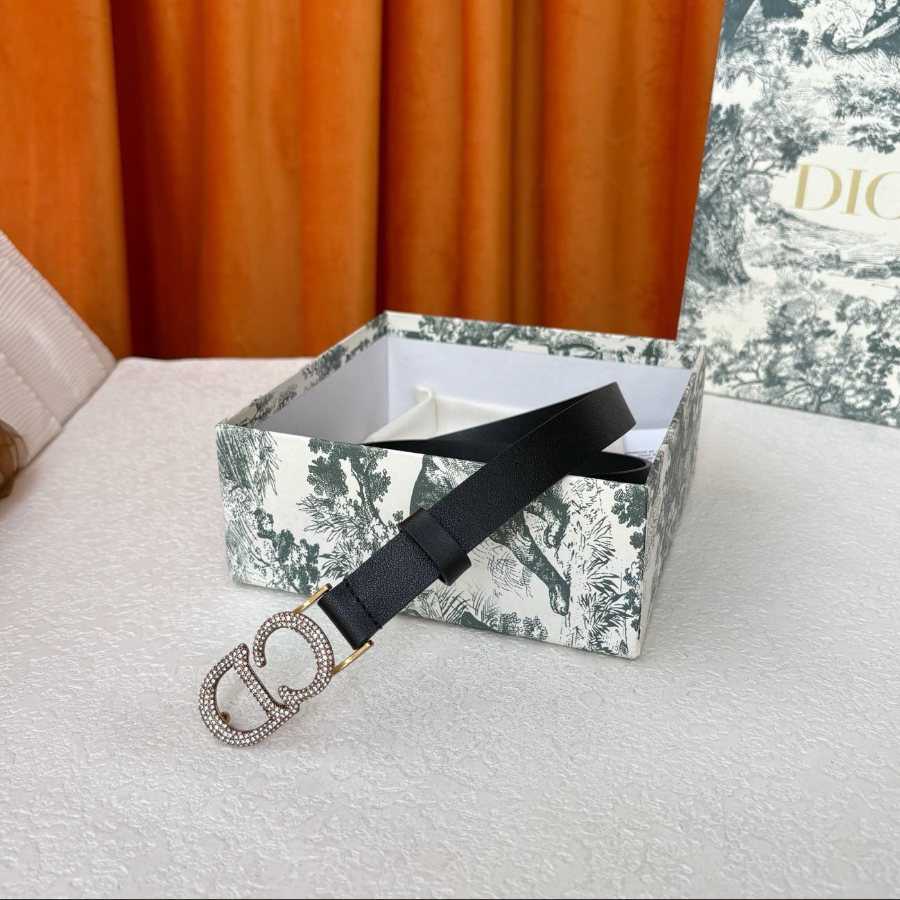 DIOR 26S BELT 20 MM IN BLACK CALFSKIN 632257