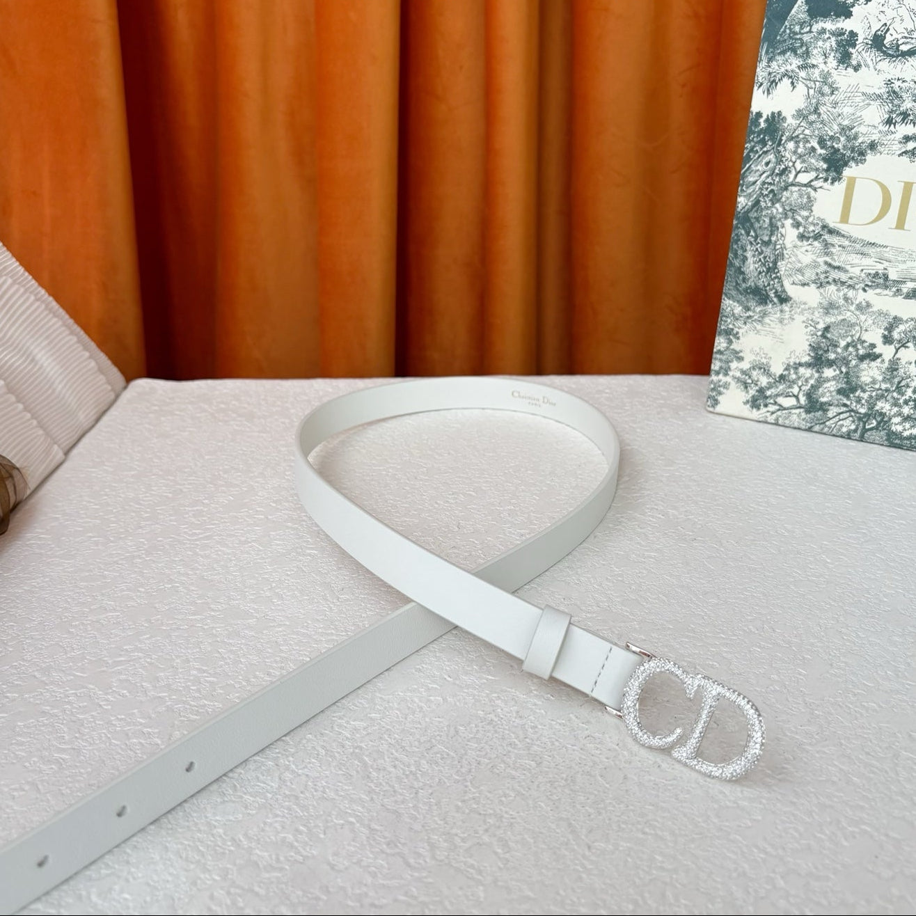 DIOR 26S BELT 20 MM IN WHITE CALFSKIN 632258