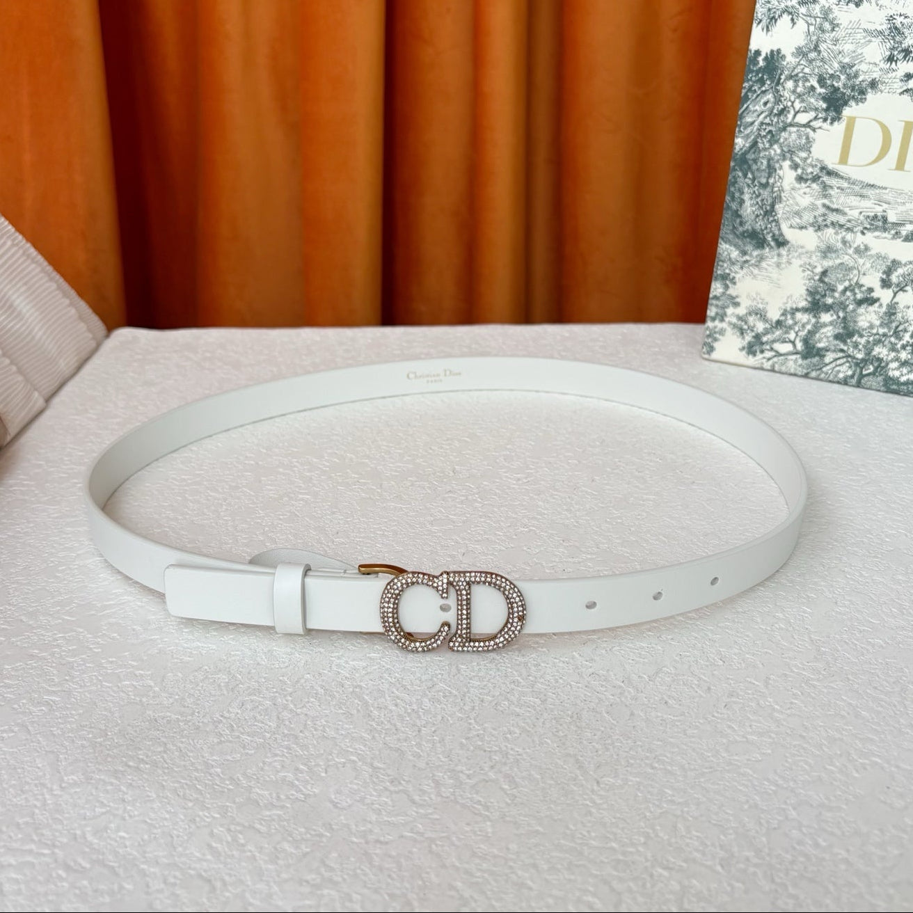 DIOR 26S BELT 20 MM IN WHITE CALFSKIN 632259