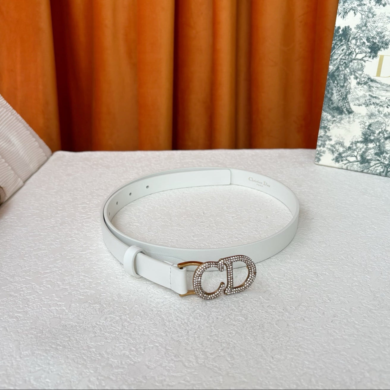 DIOR 26S BELT 20 MM IN WHITE CALFSKIN 632259
