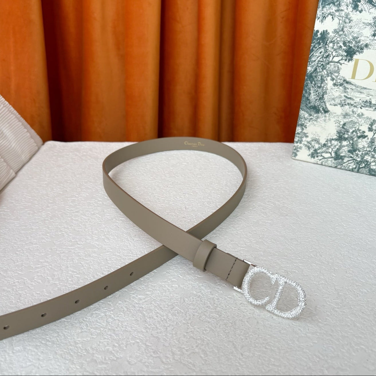 DIOR 26S BELT 20 MM IN GREY CALFSKIN 632260