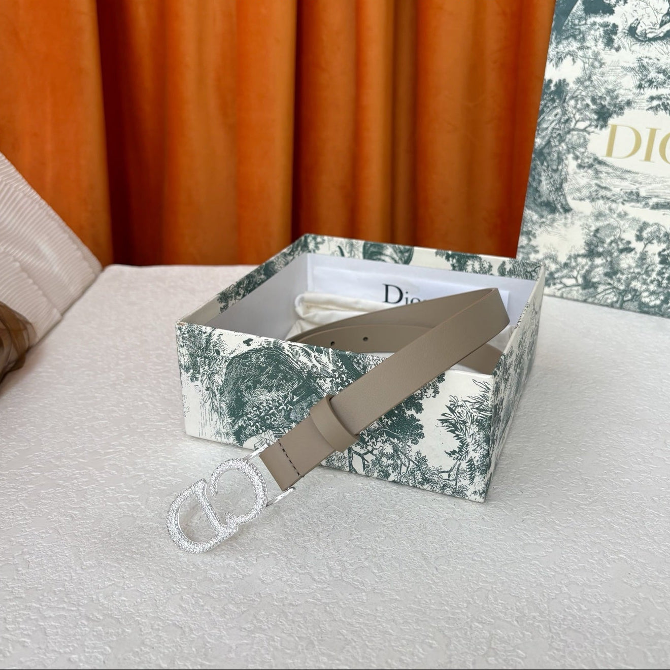DIOR 26S BELT 20 MM IN GREY CALFSKIN 632260